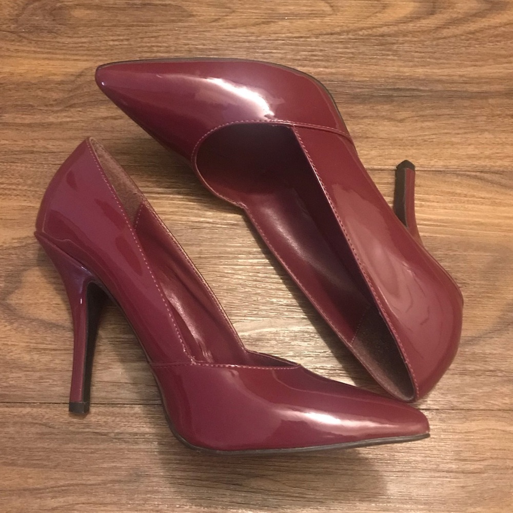 Cato Maroon Pointed-Toe Pumps